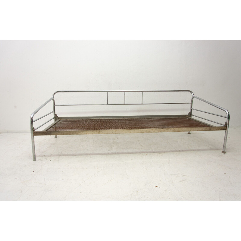 Vintage Chromed Bauhaus sofa Bohemia 1930s