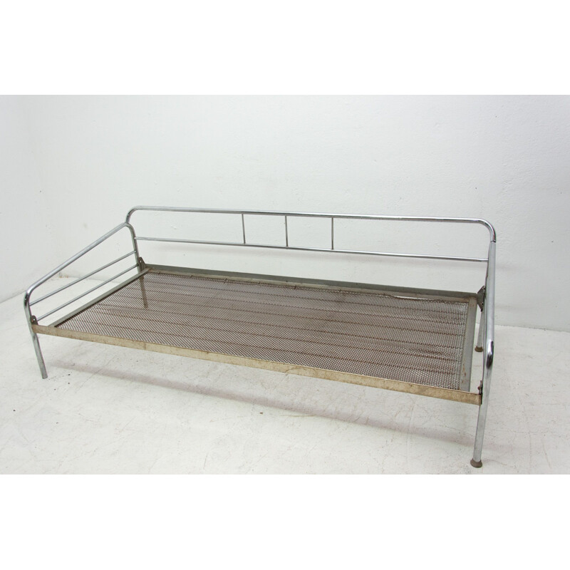 Vintage Chromed Bauhaus sofa Bohemia 1930s