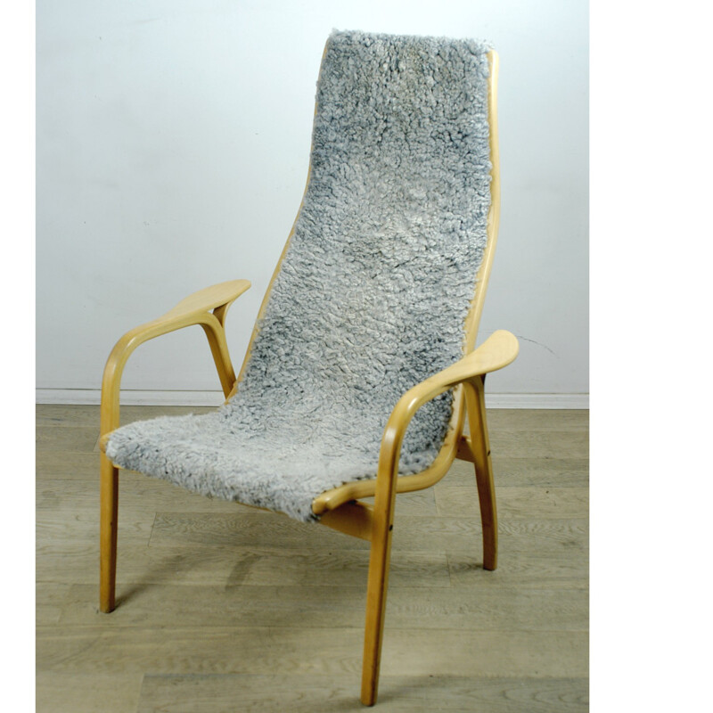 Swedese "Lamino" armchair in beech and sheepskin, Ynge EKSTRÖM - 1960s