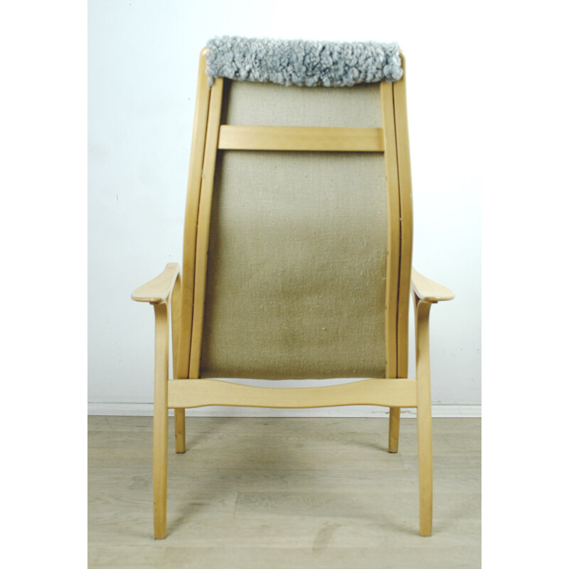Swedese "Lamino" armchair in beech and sheepskin, Ynge EKSTRÖM - 1960s