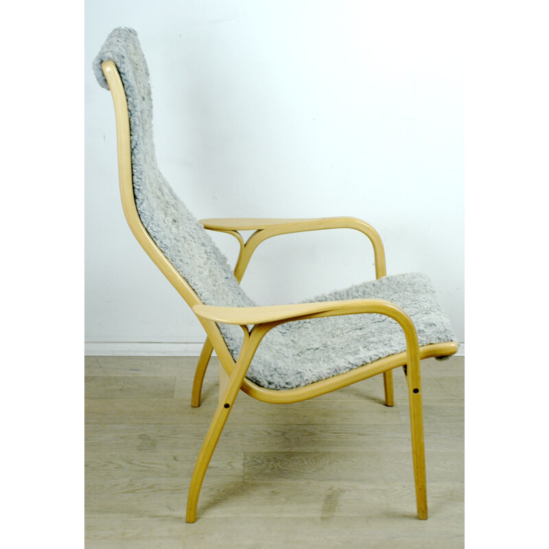 Swedese "Lamino" armchair in beech and sheepskin, Ynge EKSTRÖM - 1960s