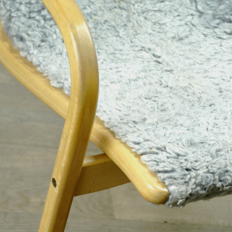 Swedese "Lamino" armchair in beech and sheepskin, Ynge EKSTRÖM - 1960s