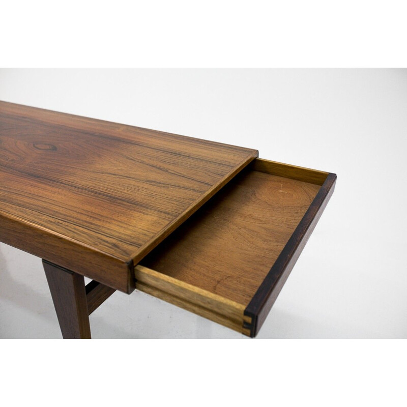 Table basse Vintage à rallonge en bois de rose Scandinavie 1960