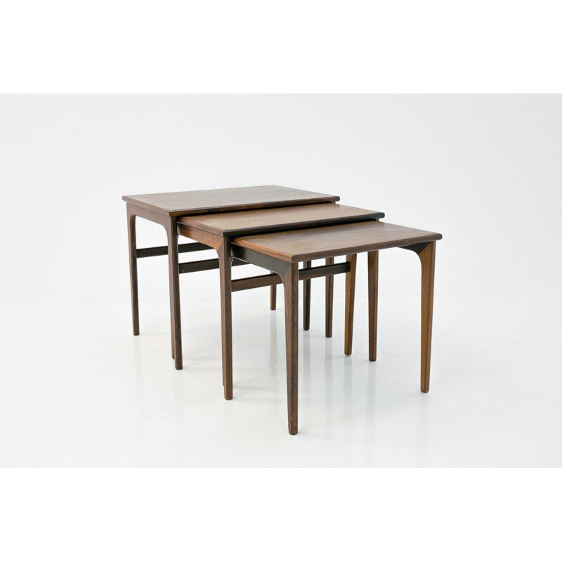 Set of 3 vintage teak coffee tables, Denmark 1960