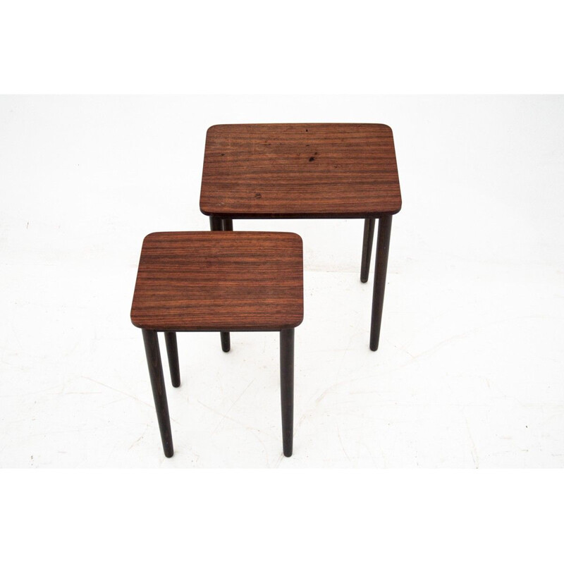 Pair of vintage coffee tables in rosewood, Denmark 1960