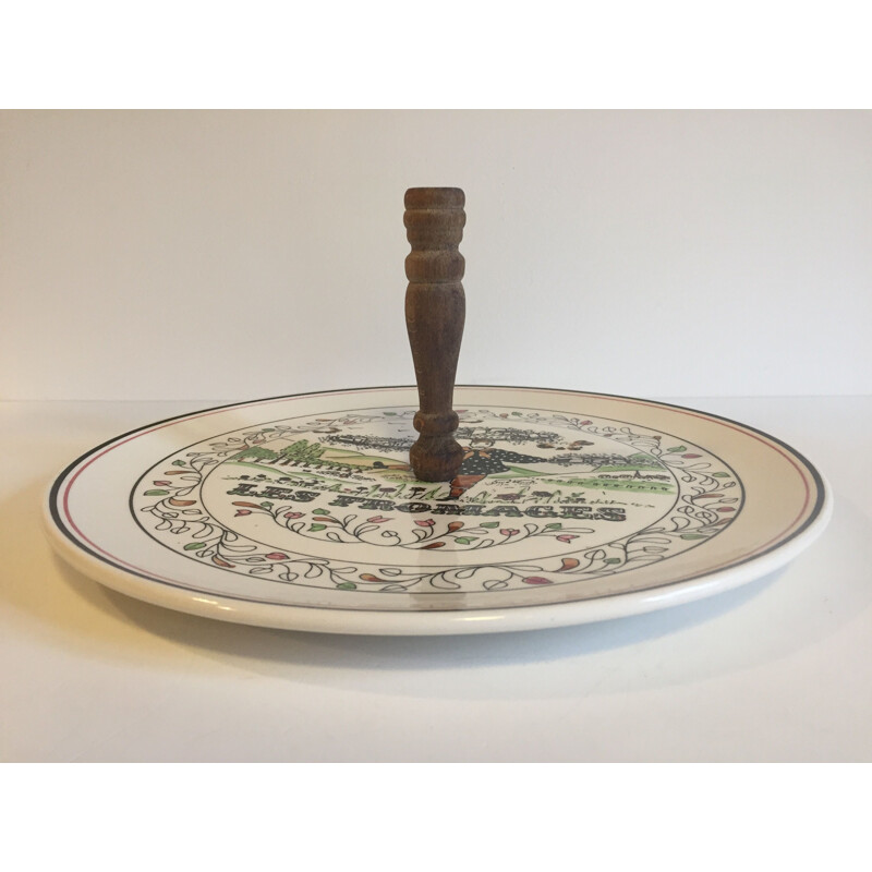 Vintage ceramic cheese plate from Gien France