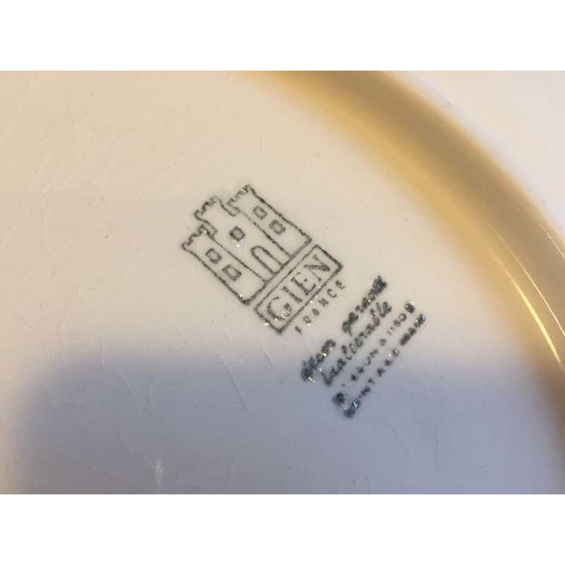 Vintage ceramic cheese plate from Gien France