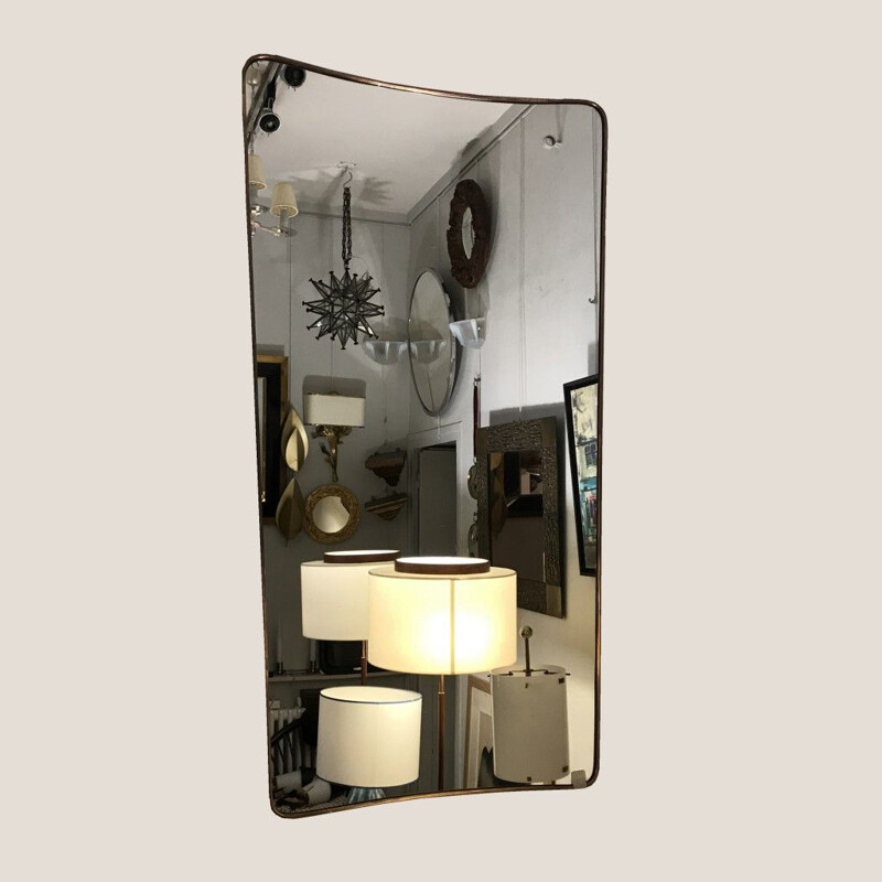 Vintage mirror with Italian brass edges 1950s
