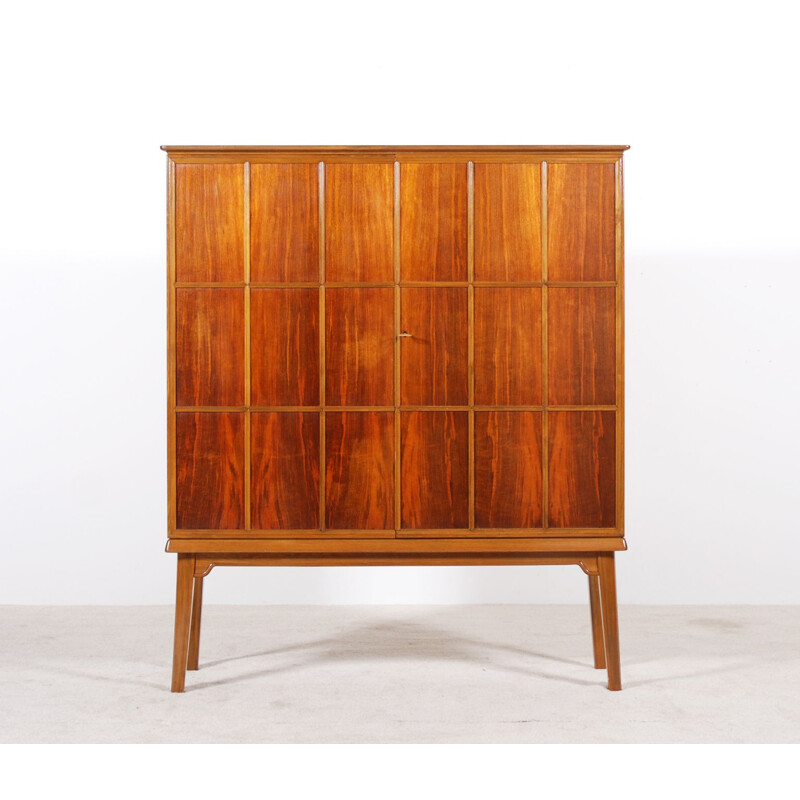 Vintage 2-door walnut cabinet by Boklunds Möbler Swedish 1947s