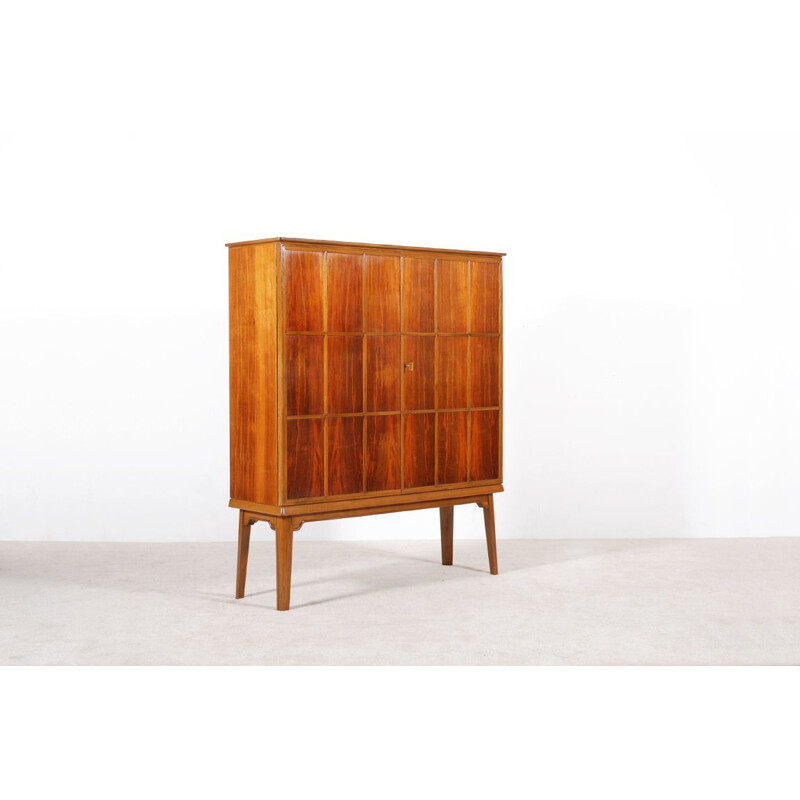 Vintage 2-door walnut cabinet by Boklunds Möbler Swedish 1947s