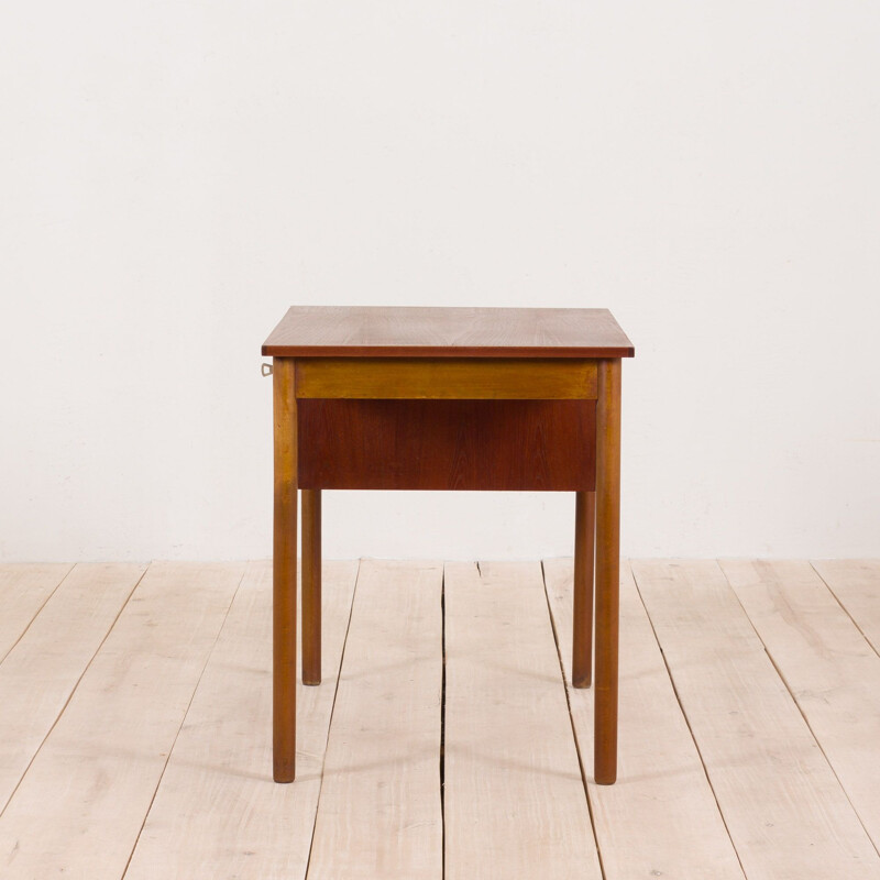 Small mid century teak desk with 3 drawers Danish 1960s