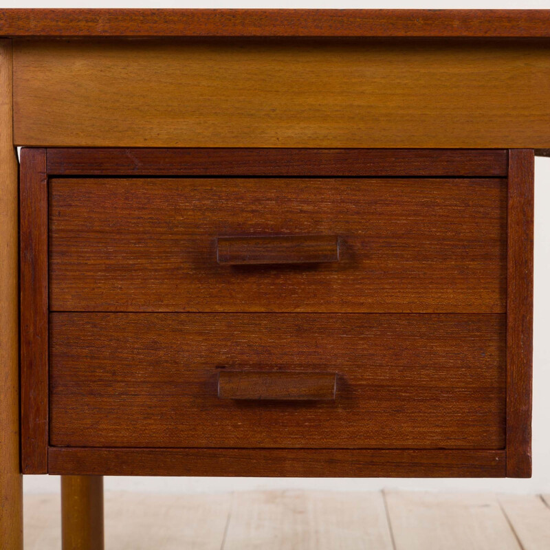 Small mid century teak desk with 3 drawers Danish 1960s