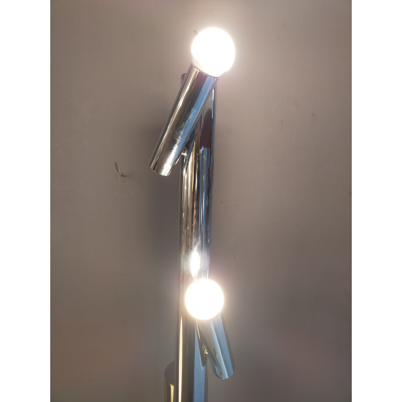 Modernistische Vintage-Stehlampe aus verchromtem Metall