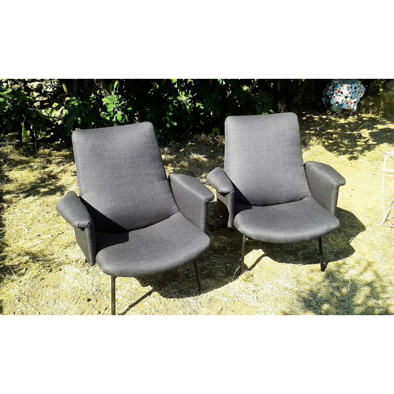 Pair of Steiner "SK 660" armchairs, Pierre GUARICHE - 1950s
