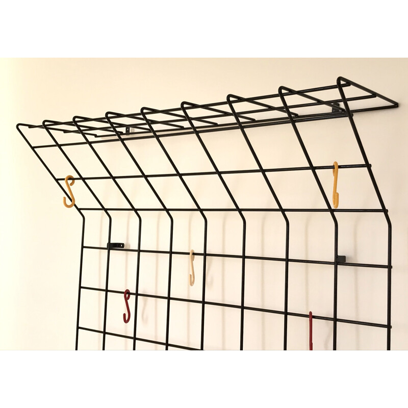 Vintage wall coat rack by Karl Fichtel for Drahtwerke Erlau A.G.Aalen Germany 1950s