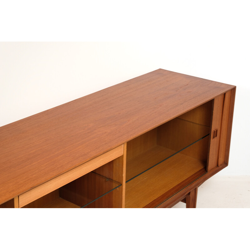 Enfilade vintage Tambour en teck par Oswald Vermaercke pour V 1960