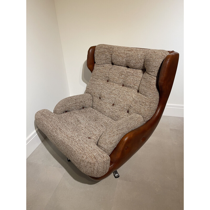 Fauteuil vintage pivotant large à œuf Danemark 1970