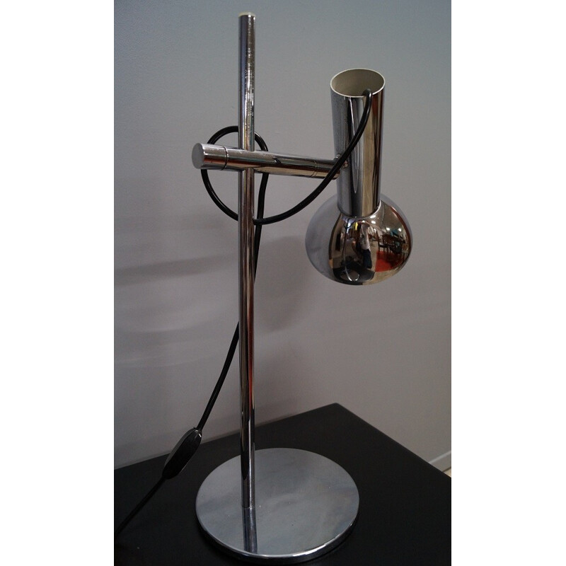 Industrial table lamp in chromed metal - 1970s