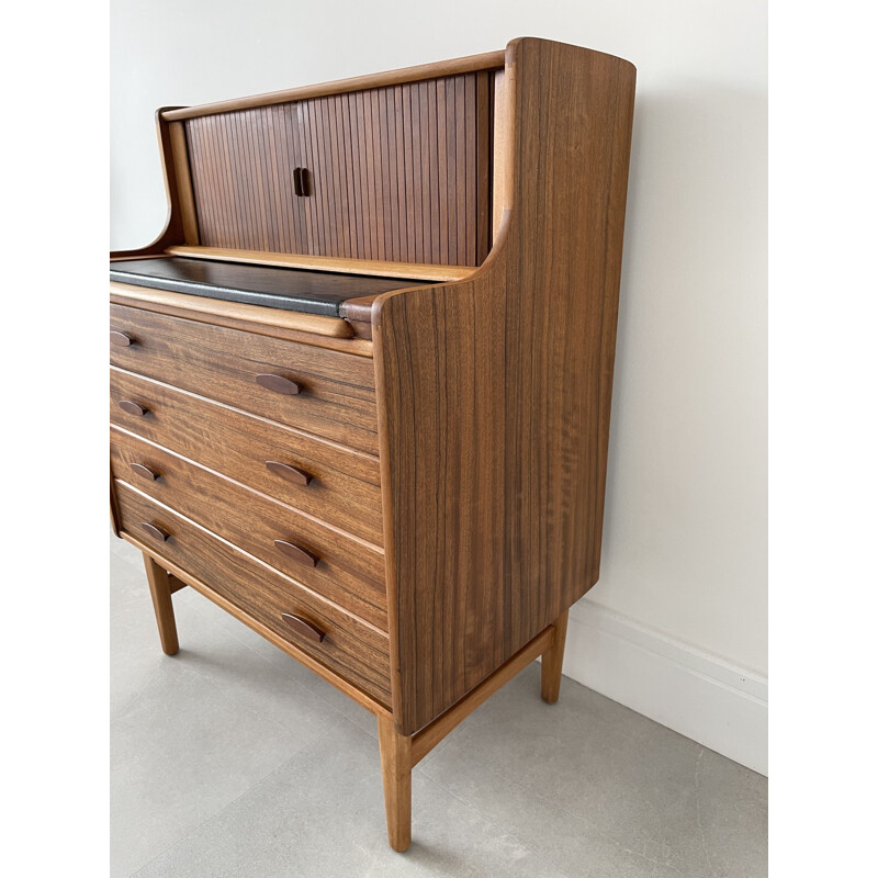 Mid Century Modern Walnut Teak Bureau  Desk by Welters of Wycombe 1960s