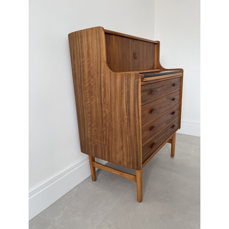 Mid Century Modern Walnut Teak Bureau  Desk by Welters of Wycombe 1960s