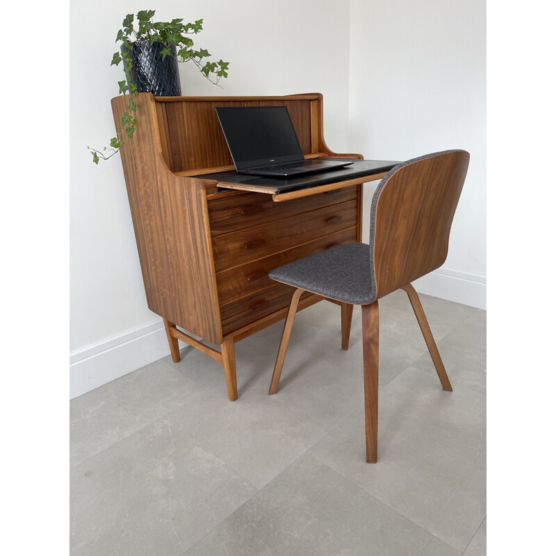 Mid Century Modern Walnut Teak Bureau  Desk by Welters of Wycombe 1960s