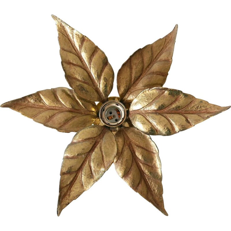 Willy Daro Hollywood Regency 1970's vintage floral sconce