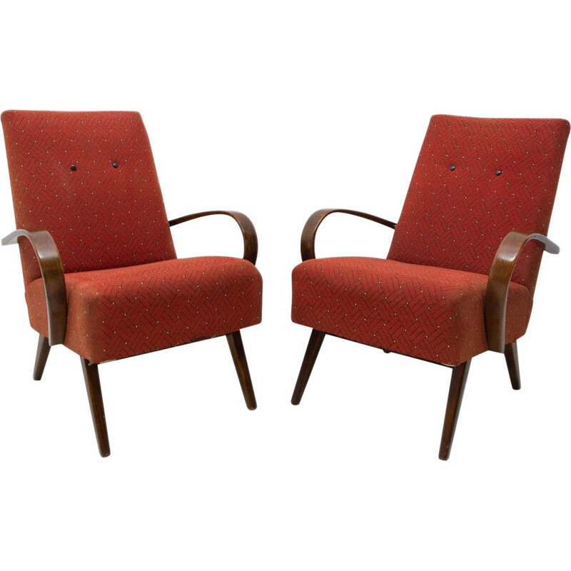 Pair of vintage bentwood armchairs by Jaroslav Šmídek, Czechoslovakia 1960