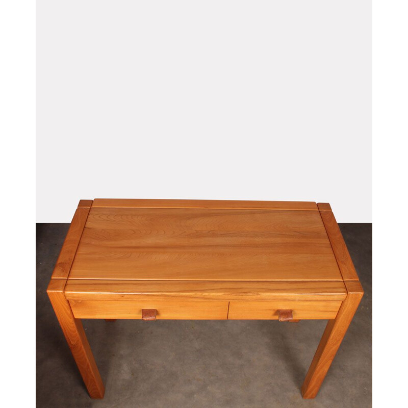 Vintage elm desk by Maison Regain 1970s