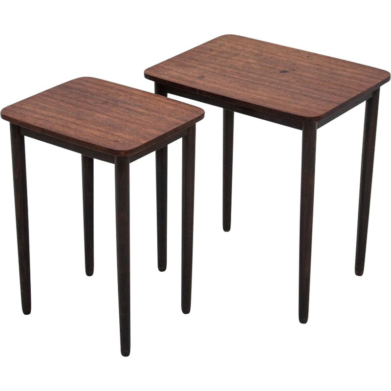 Pair of vintage coffee tables in rosewood, Denmark 1960