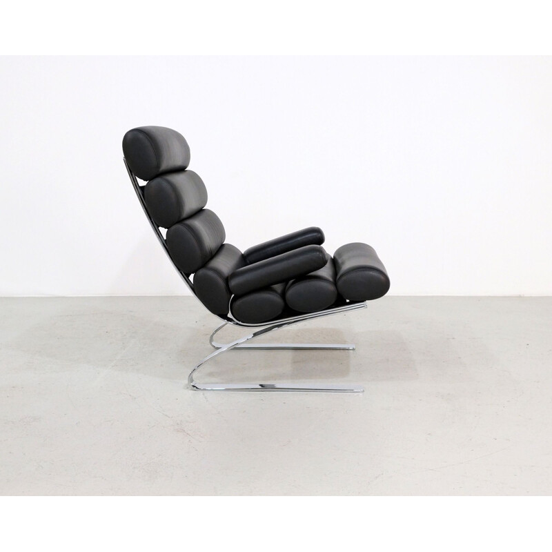 Vintage lounge chair Cor Sinus in black leather 1990s