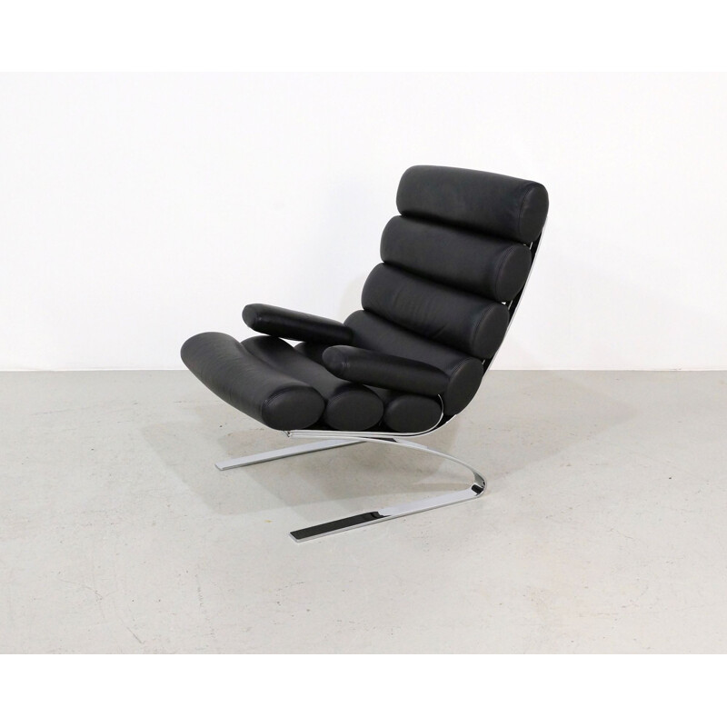 Vintage lounge chair Cor Sinus in black leather 1990s