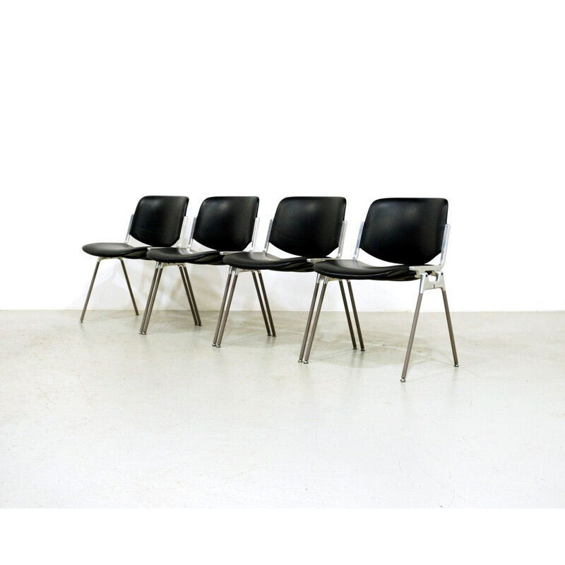 Set of 6 vintage Castelli side chair by Giancarlo Piretti 1960s
