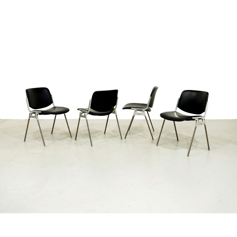 Set of 6 vintage Castelli side chair by Giancarlo Piretti 1960s