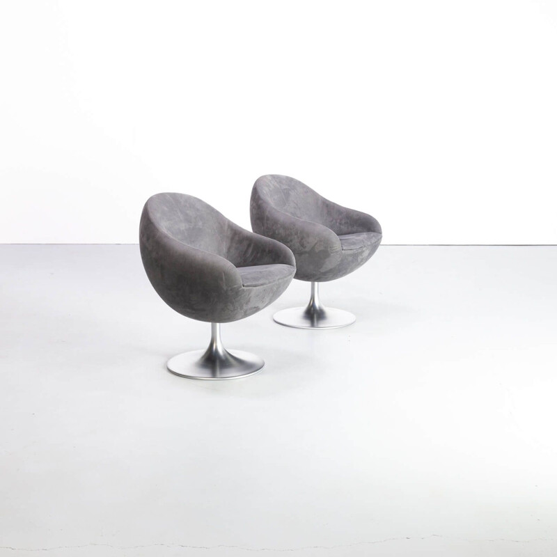 Pair of vintage comet cosmos swivel chair for Johanson 1960s