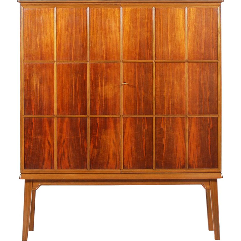 Cabinet vintage 2 portes en noyer par Boklunds Möbler Suédois 1947