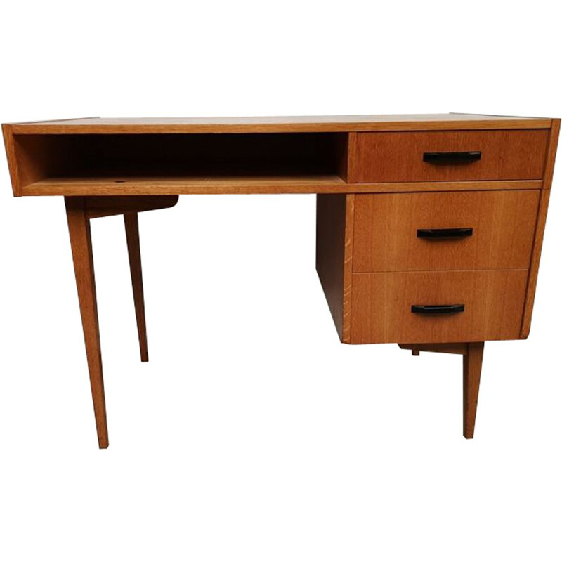 Bureau vintage en chene rectangulaire