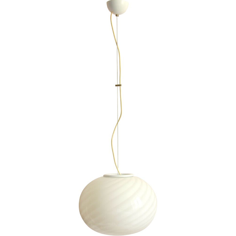 Vintage Calla Swirl Murano Ceiling Lamp Italy 1970s