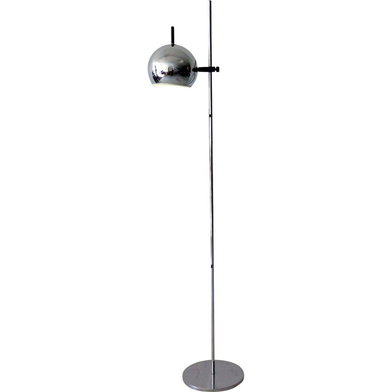 Vintage Chrome metal adjustable floor lamp 1970s