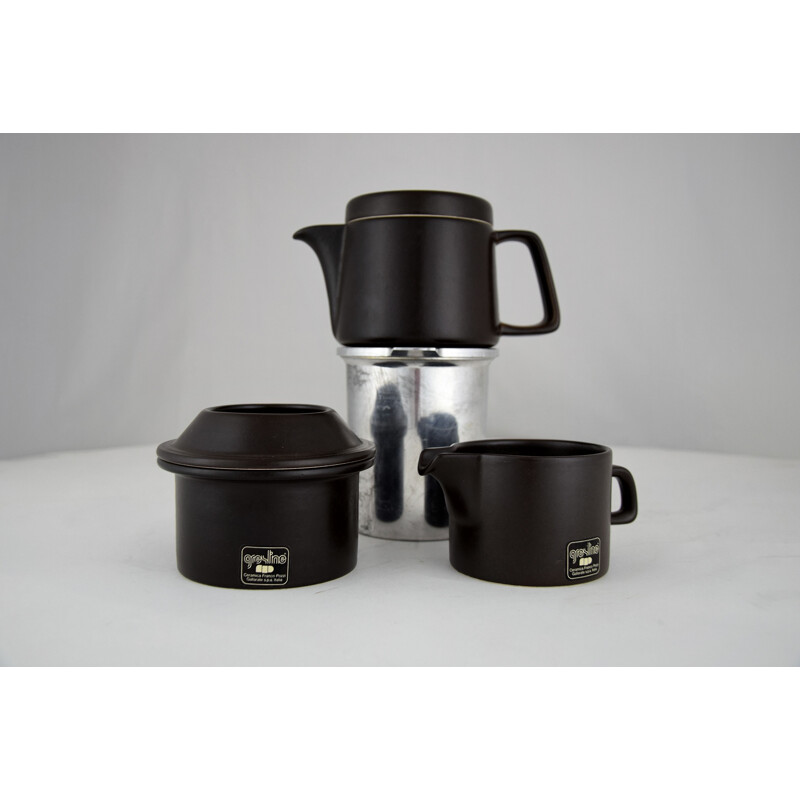 Modern vintage ceramic espresso set by Franco Pozzi