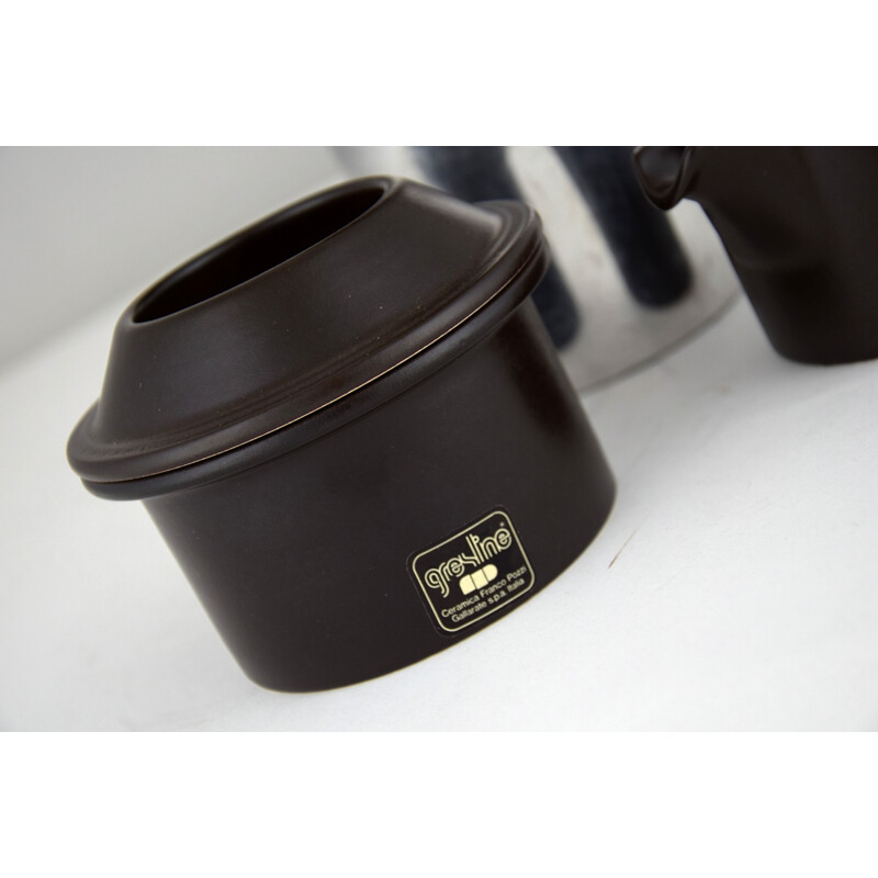 Modern vintage ceramic espresso set by Franco Pozzi