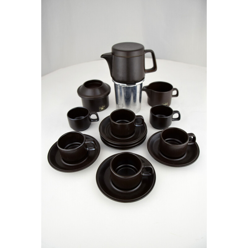 Set da caffè espresso moderno in ceramica vintage di Franco Pozzi