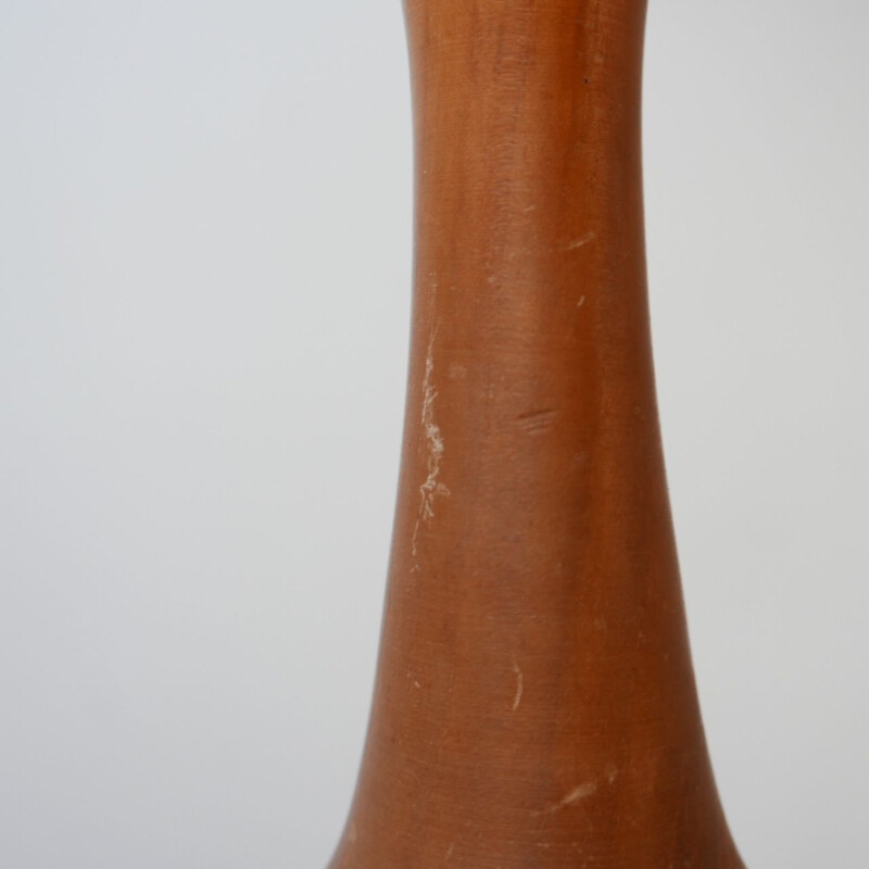 Lampada da tavolo singola in teak vintage 1970