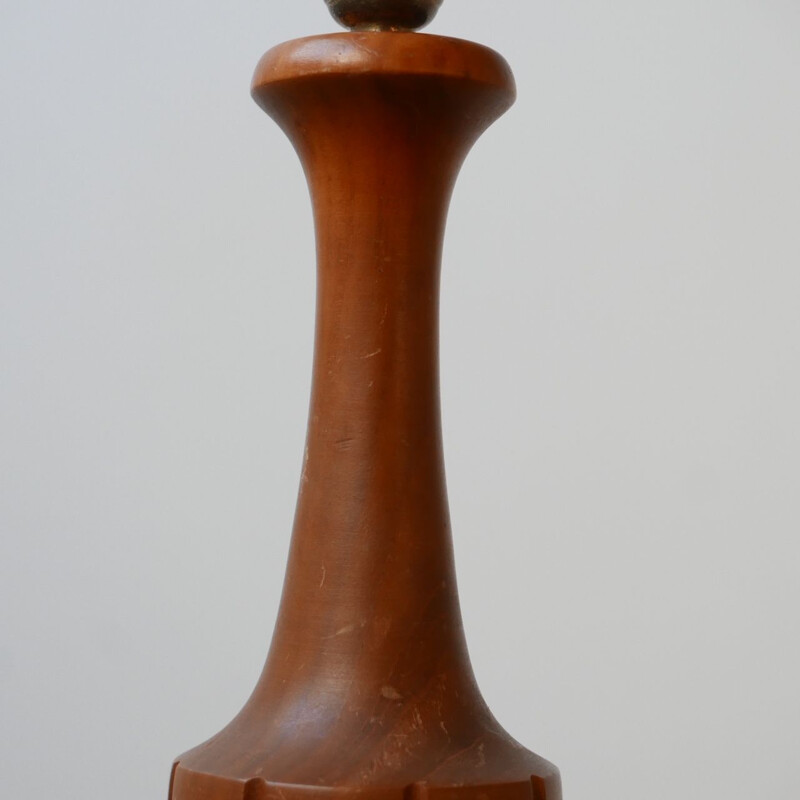 Lampada da tavolo singola in teak vintage 1970