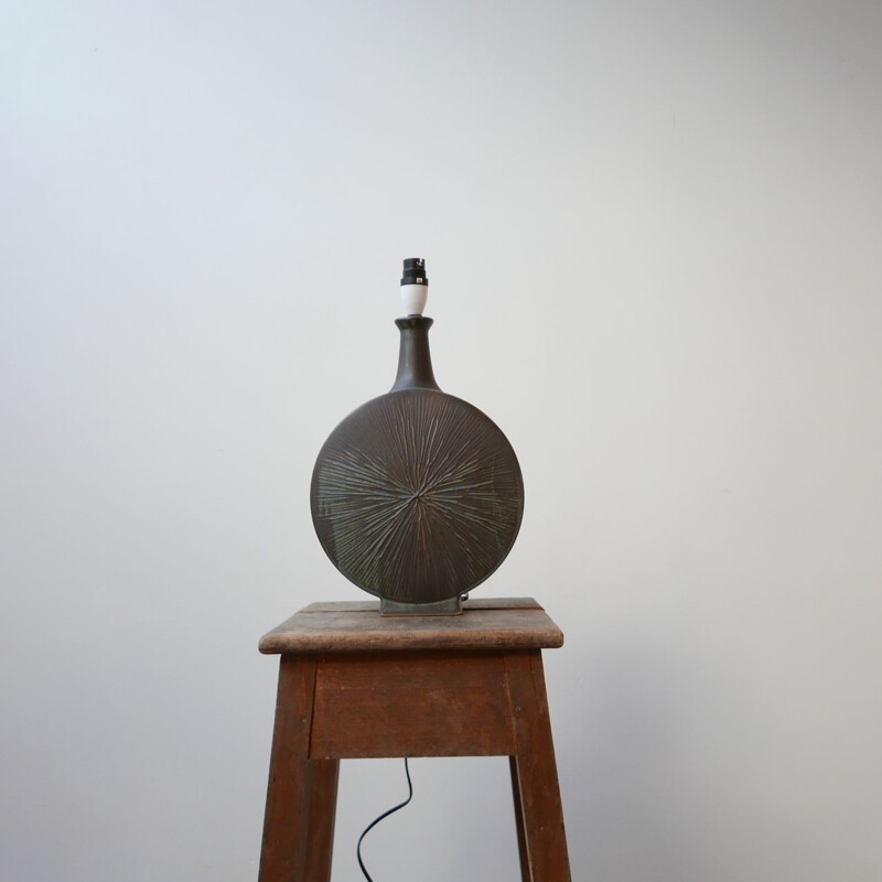 Lampe de table vintage de studio de poterie 1960