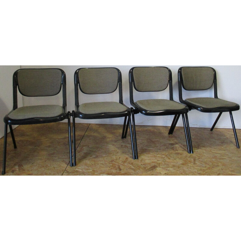 Conjunto de 4 cadeiras de vértebra vintage de Emilio Ambasz e Giancarlo Piretti para Anonima Castelli, 1976