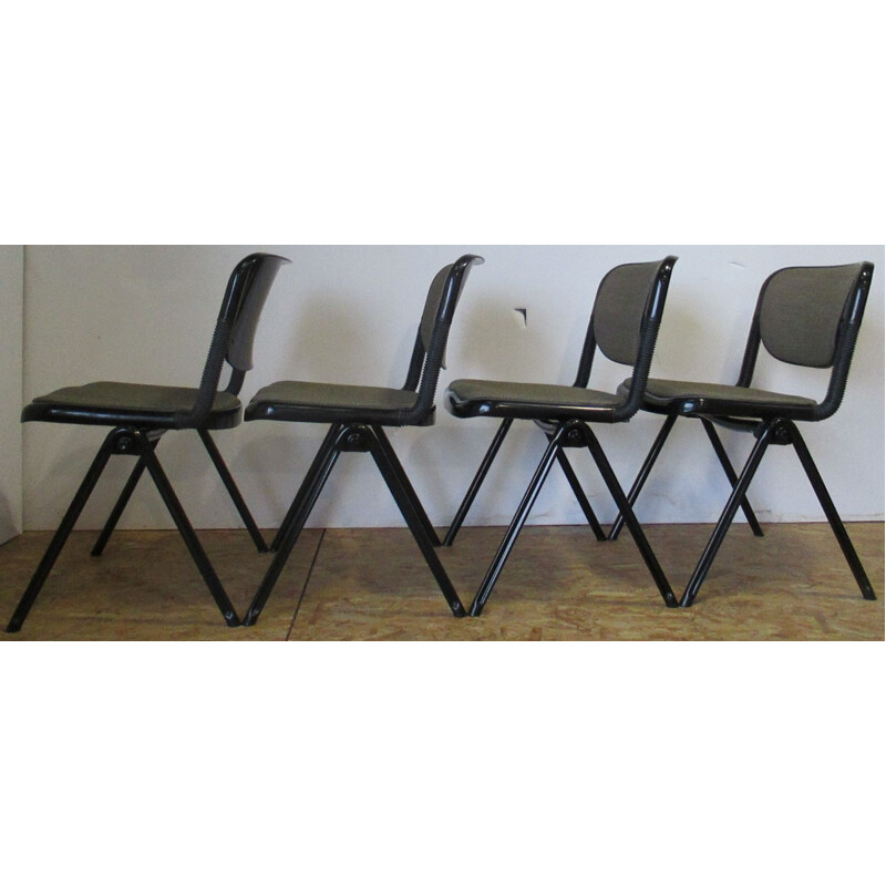 Conjunto de 4 cadeiras de vértebra vintage de Emilio Ambasz e Giancarlo Piretti para Anonima Castelli, 1976