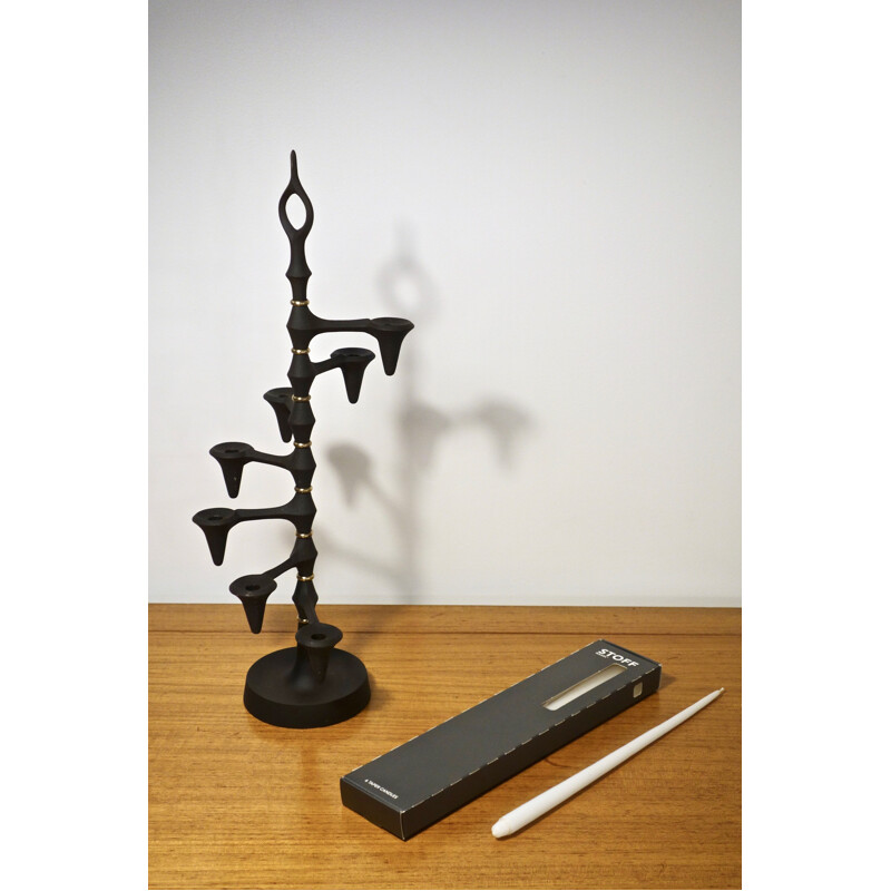 Vintage Jens Harald Quistgaard cast iron articulated candleholder for Dansk 1960s