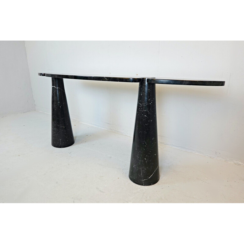 Vintage Angelo Mangiarotti Eros Black Marble Console In Nero Marquina