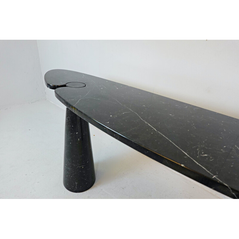 Vintage Angelo Mangiarotti Eros Black Marble Console In Nero Marquina