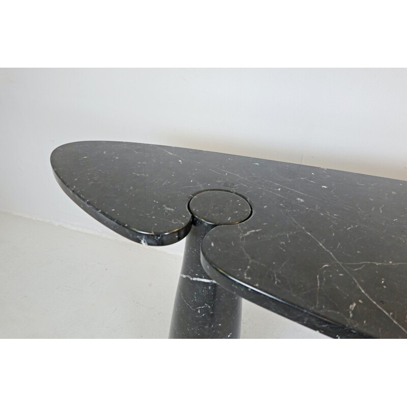 Vintage Angelo Mangiarotti Eros Black Marble Console In Nero Marquina